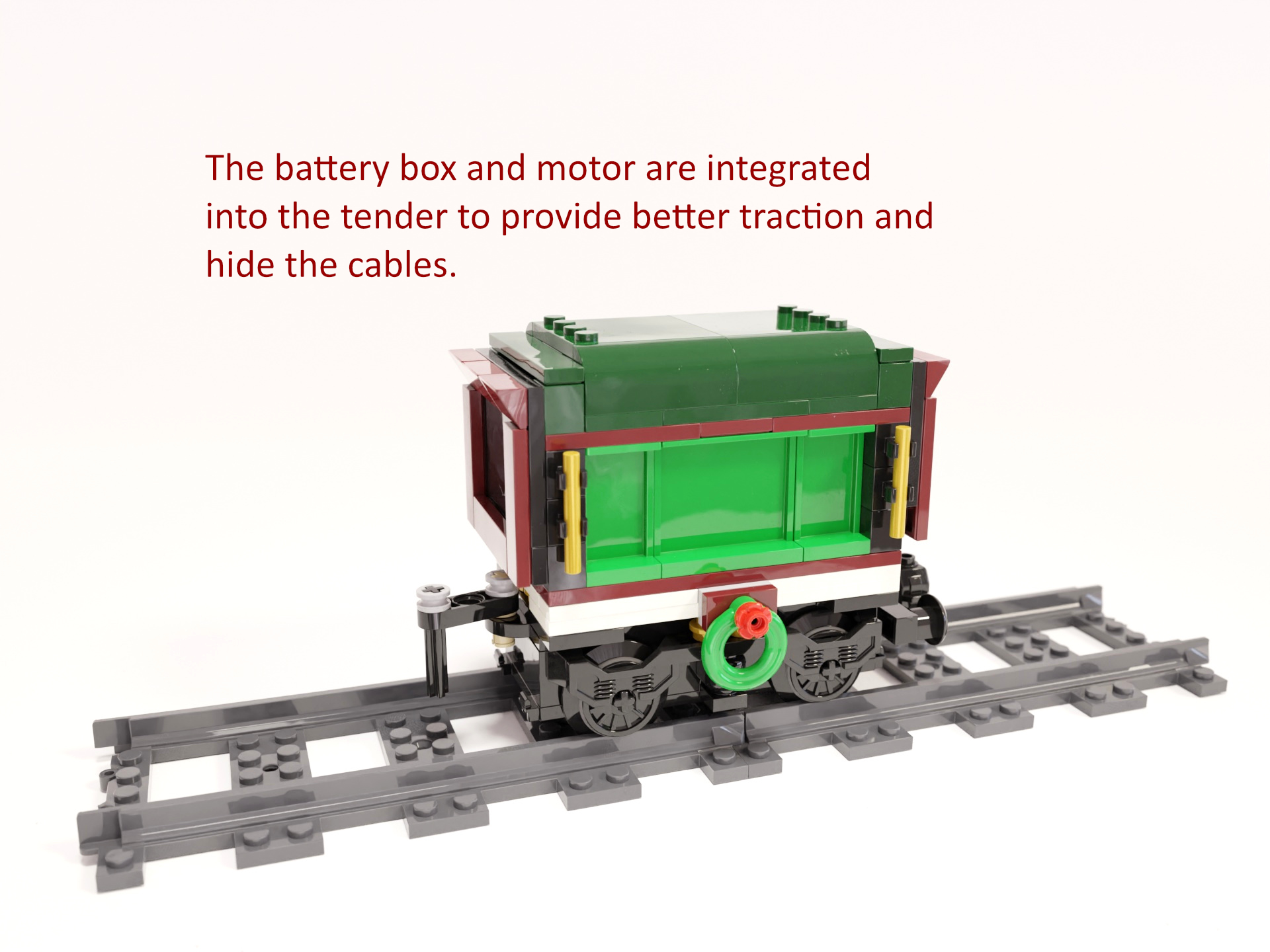 Picture 2: The battery box and motor are integrated into the tender to provide better traction and hide the cables